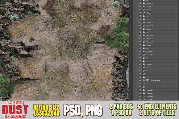 DUST 2D MAP TILES AND DECALS in Objects - product preview 12