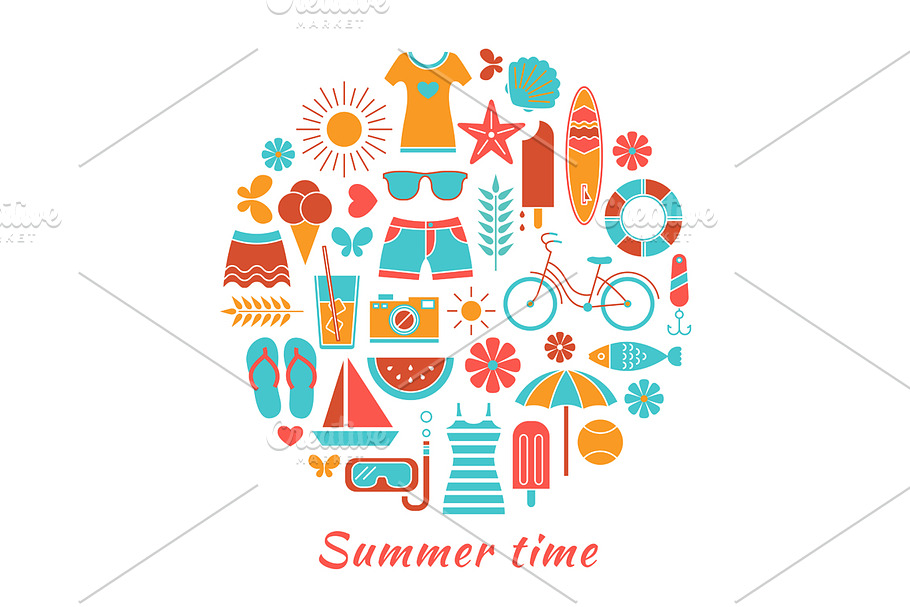 Summer vacation card and pattern in Patterns - product preview 8