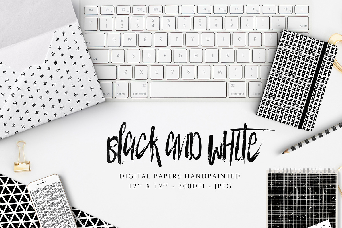 Black and white digital paper in Patterns - product preview 8