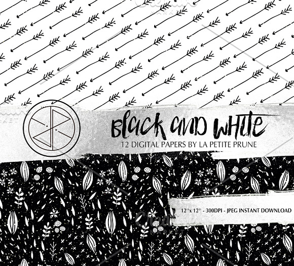 Black and white digital paper in Patterns - product preview 2
