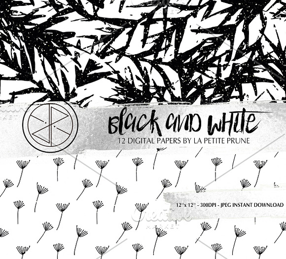 Black and white digital paper in Patterns - product preview 3
