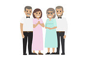 Parents-in-law Flat Vector Illustration