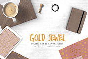 Gold jewel digital papers