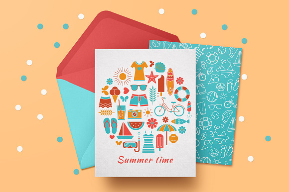Summer vacation card and pattern in Patterns - product preview 5