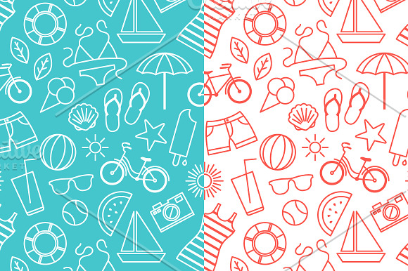 Summer vacation card and pattern in Patterns - product preview 6