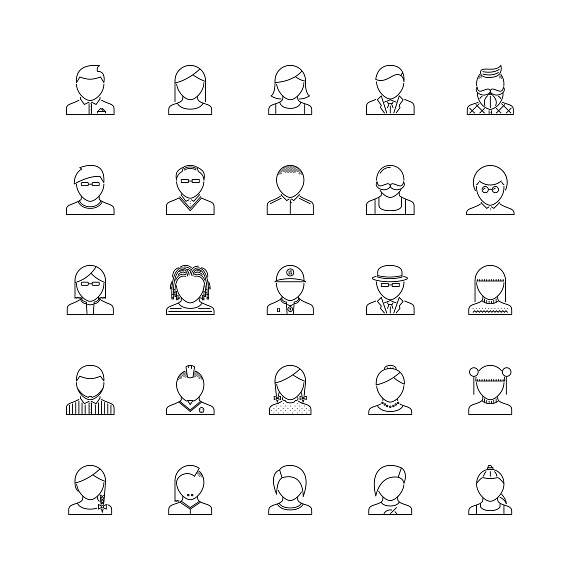 The People Outline Icons 25 in Graphics - product preview 1