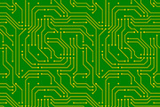 Golden microchip pattern on green
