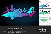 Vector sharks set