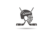 Hockey game equipment icon