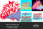 Sharks set, shark attack