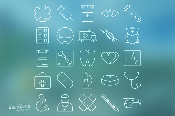 Medical Icons Set in Graphics - product preview 1