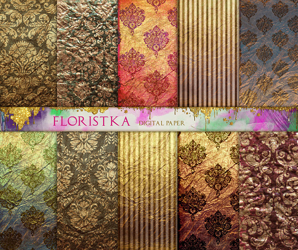Ombre Damask Gold Patterns in Patterns - product preview 1