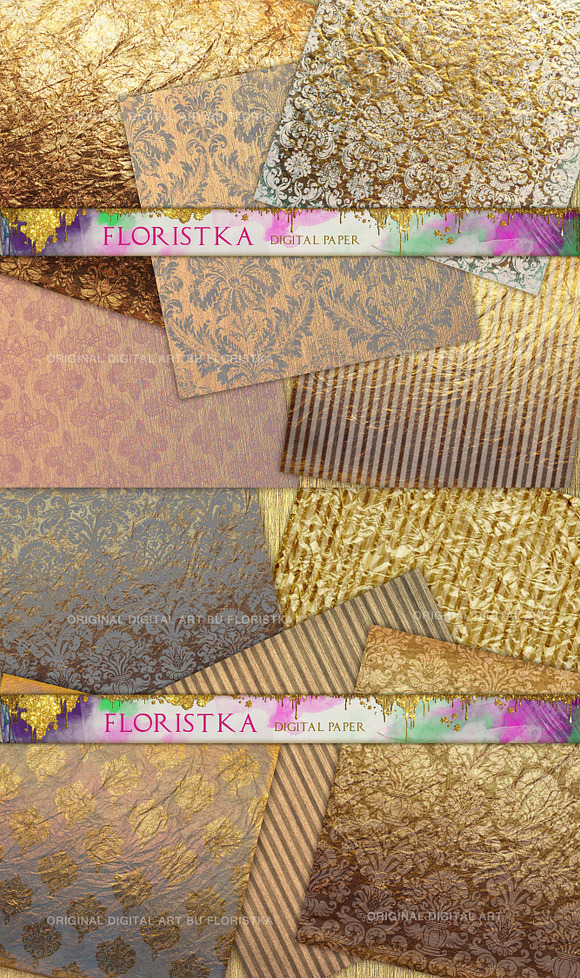 Ombre Damask Gold Patterns in Patterns - product preview 2