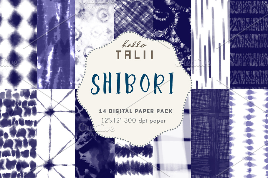 Shibori Digital Paper in Textures - product preview 8