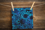 Blue Batik Fabric Digital Paper