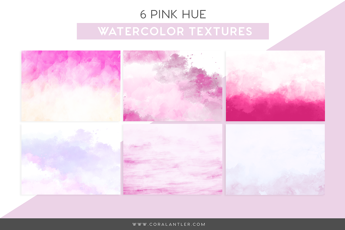 Pink Watercolor Textures in Textures - product preview 8
