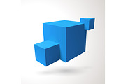 Three 3D cubes logo