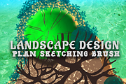 Landscape sketch design plan  brush
