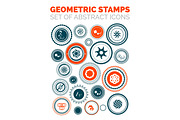 Set of vector abstract geometric stamp icons