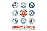 Set of vector arrow stamps