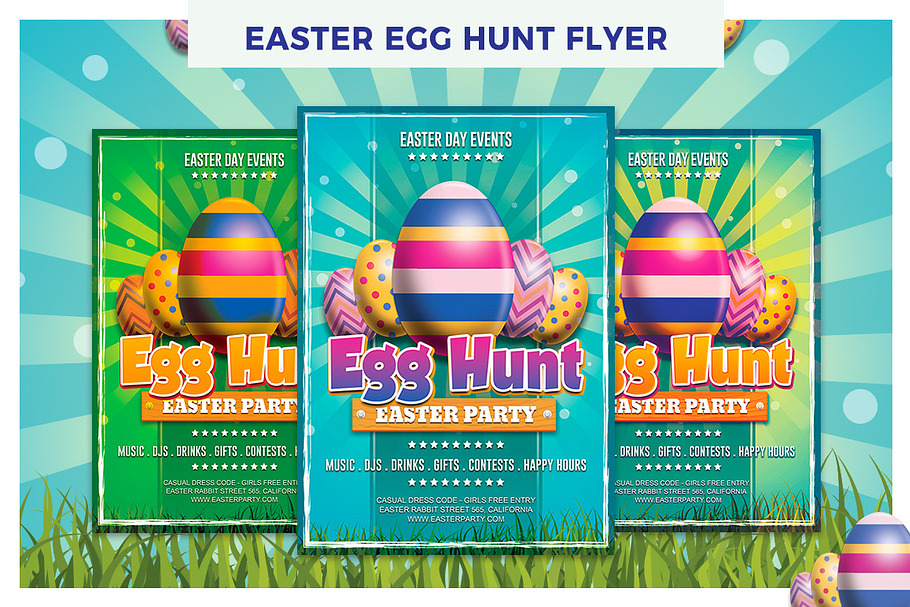 Easter Day Egg Hunt Flyer Template