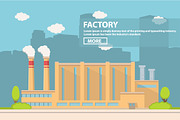 Industrial factory in flat style