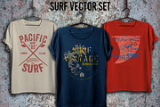 Surf print vector set