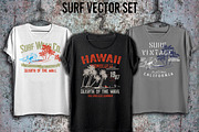 Surf print vector set