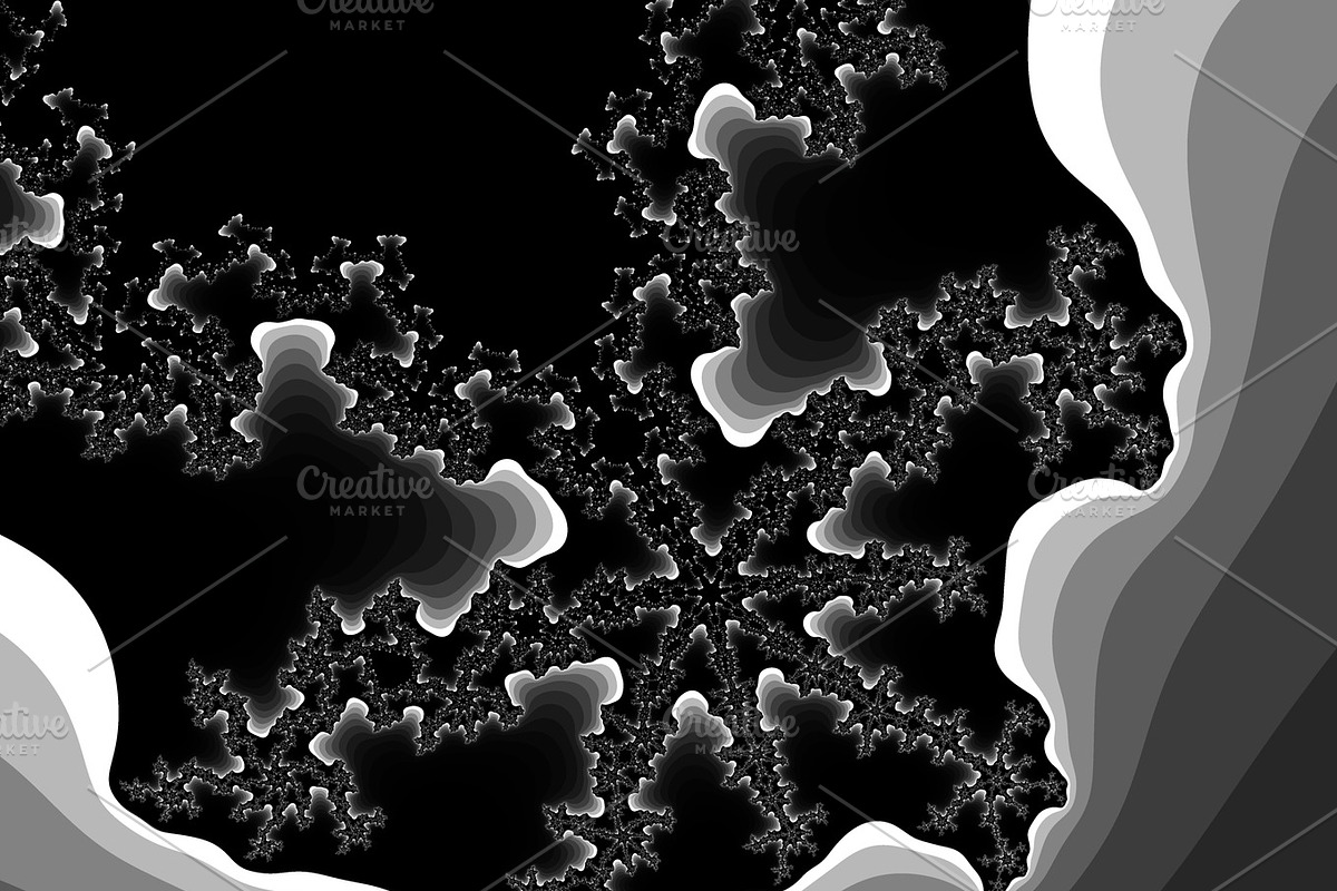 Grayscale fractal background in Graphics - product preview 8