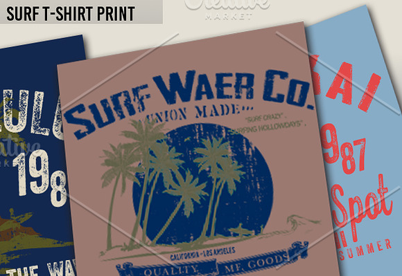 Surf print vector set in Illustrations - product preview 2