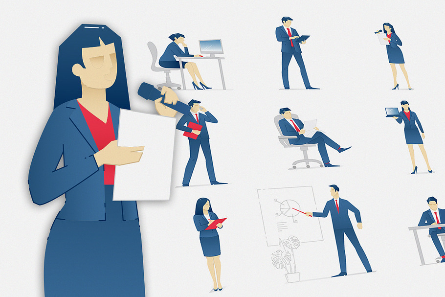 Business people vector set 01 in Illustrations - product preview 8
