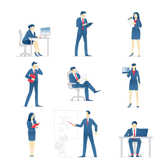 Business people vector set 01 in Illustrations - product preview 1
