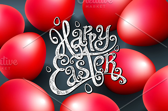 happy easter lettering vector egg in Graphics - product preview 1