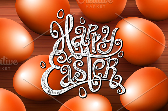 happy easter lettering vector egg in Graphics - product preview 4