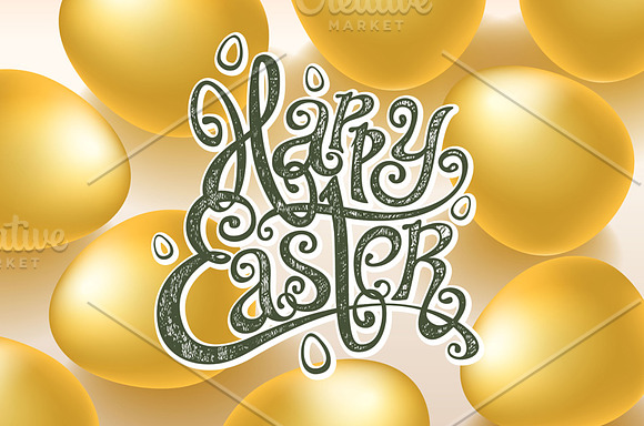 happy easter lettering vector egg in Graphics - product preview 6