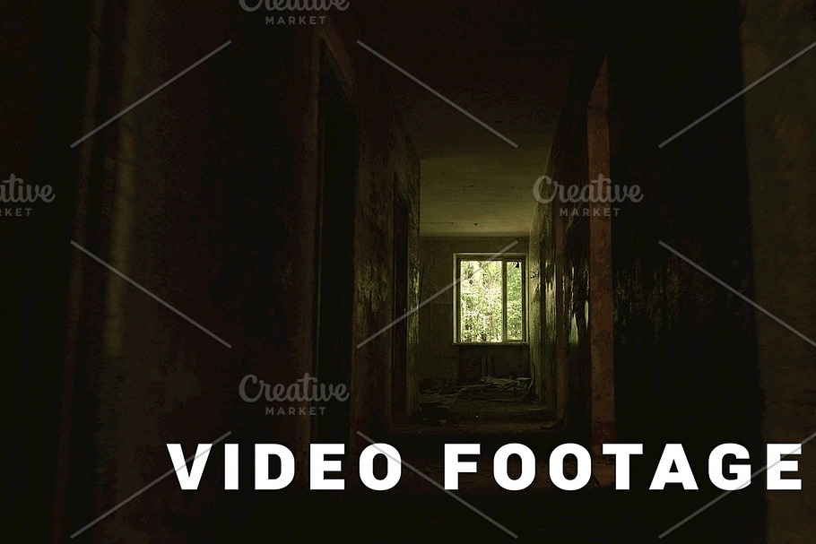 Corridor in the abandoned house. Smooth and slow steady cam shot in Graphics - product preview 8