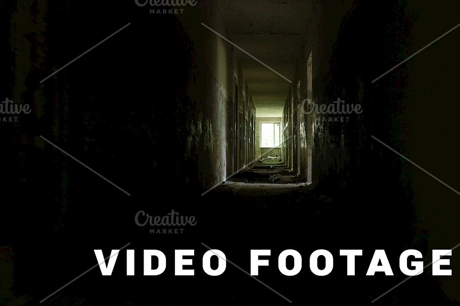 Corridor in the abandoned house. Smooth and fast steady cam shot
