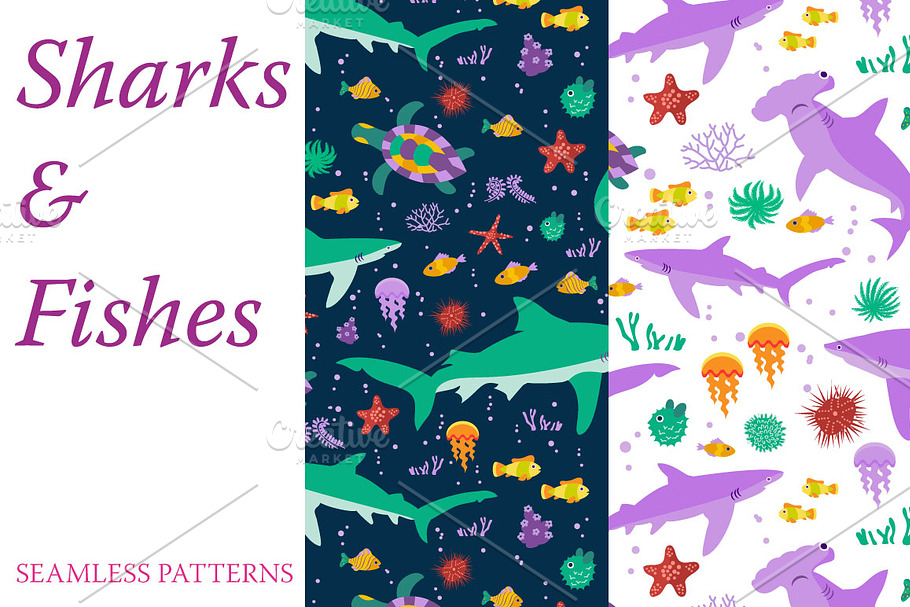 Patterns with Sharks and Fishes in Patterns - product preview 8