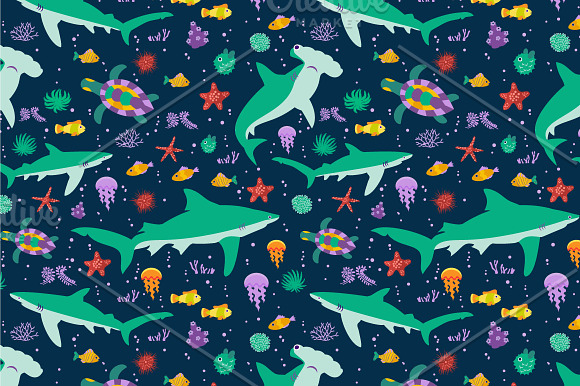 Patterns with Sharks and Fishes in Patterns - product preview 1