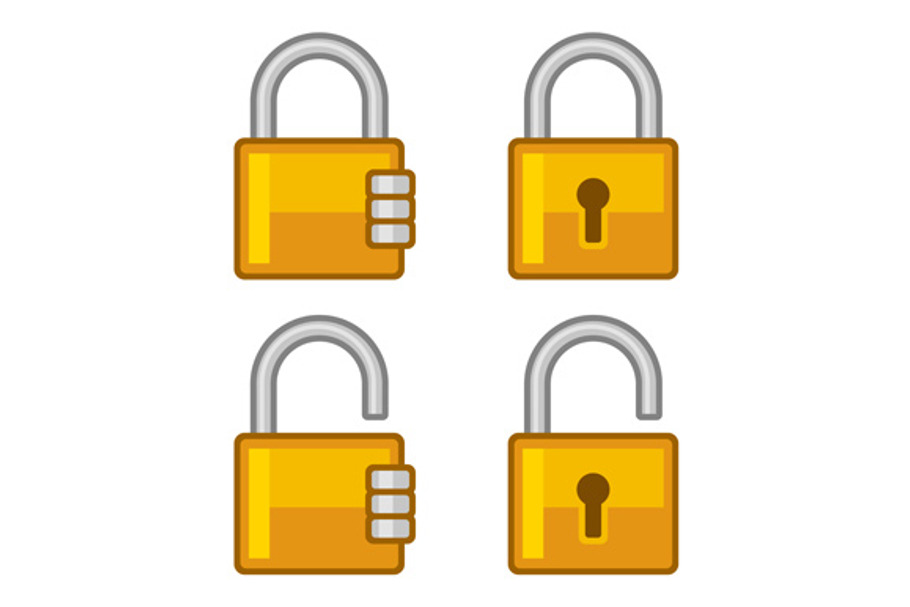Lock Icons Set in Graphics - product preview 8