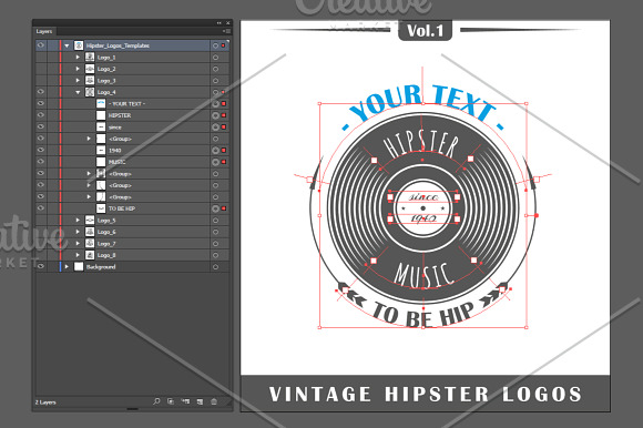 25 Hipster Logos Templates in Logo Templates - product preview 6