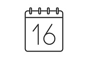 April 16 calendar linear icon