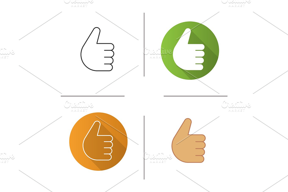 Thumbs up hand gesture icon in Icons - product preview 8
