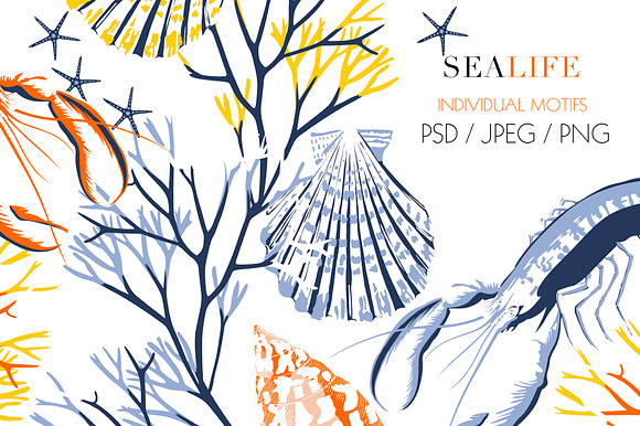 Seamless SeaLife Print Design in Patterns - product preview 8
