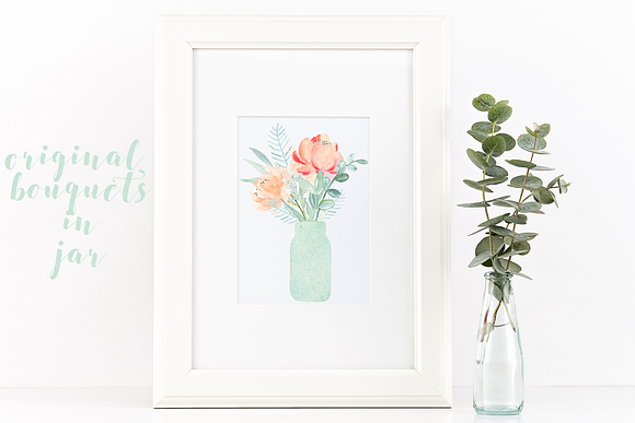 50% OFF Peach peonies Watercolor in Illustrations - product preview 9