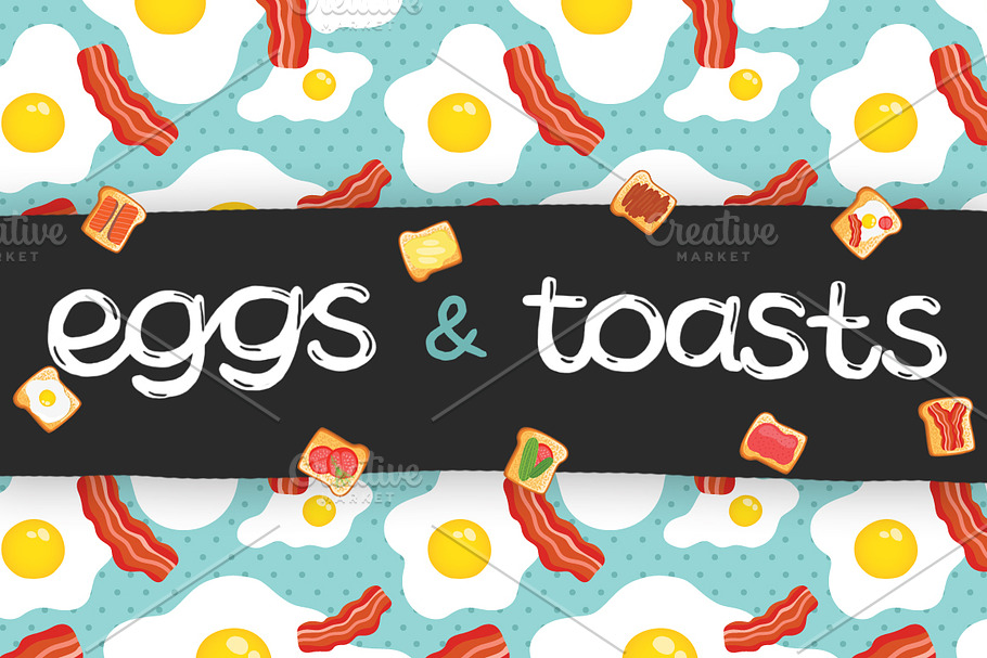 Eggs and toasts in Patterns - product preview 8