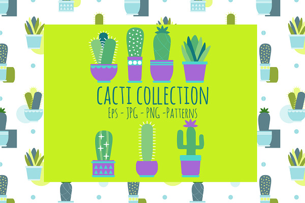 Creative Cacti set Vector