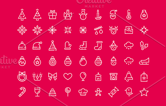 54 Christmas Icons in Christmas Icons - product preview 3