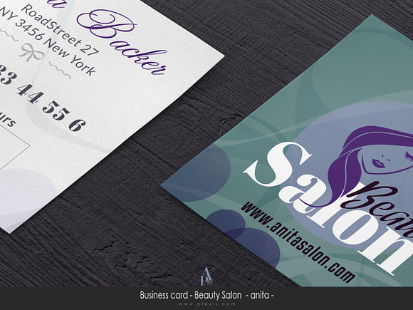 Beauty Salon - Square Business Card in Business Card Templates - product preview 3