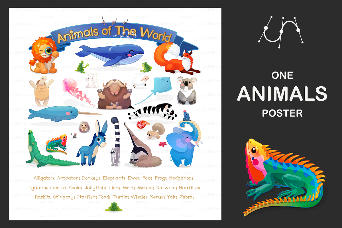 vector Animals of the World in Illustrations - product preview 8